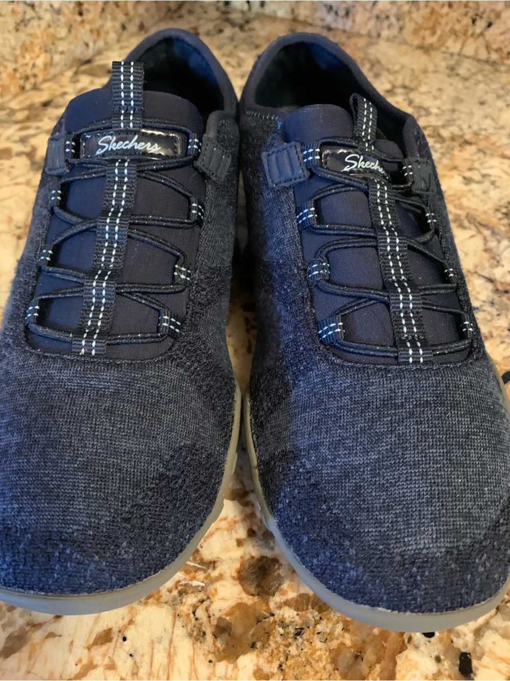 Skechers blue memory foam slip on tennis shoes size 8 - Picture 7 of 12